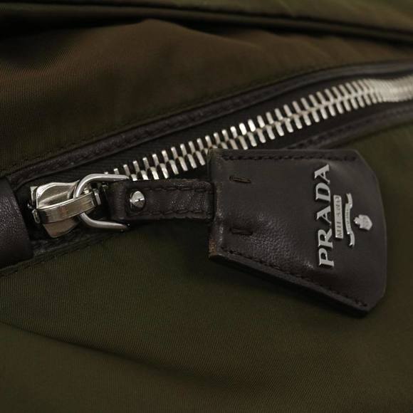 PRADA Hand Bag Nylon 2way Khaki Auth fm1303 - Picture 9 of 16